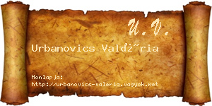 Urbanovics Valéria névjegykártya